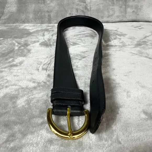 Coach Black Leather Belt with Gold Buckle - Picture 4 of 14